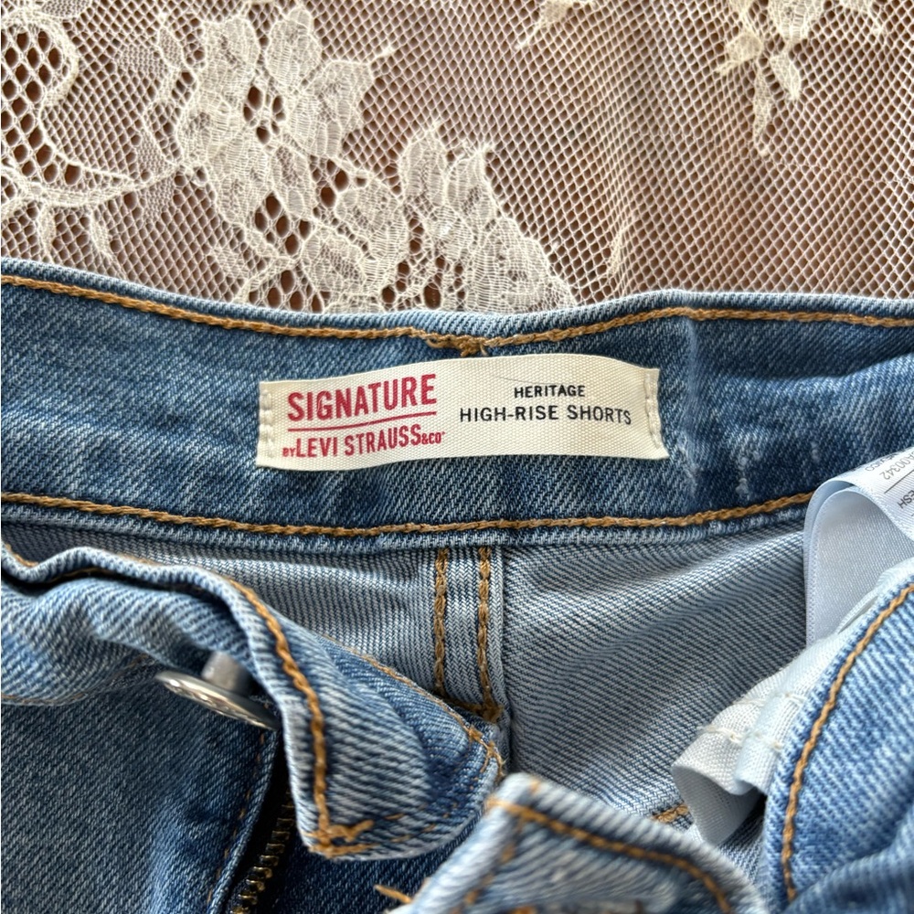 Levi's Signature Light Blue High-Rise Shorts